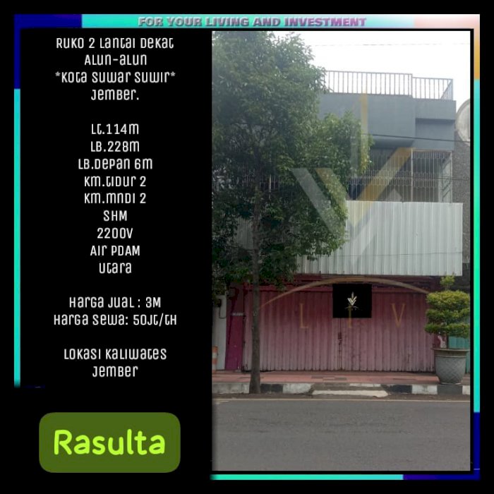 Ruko di jalan nasional 1menit ke Alun Alun kota Jember