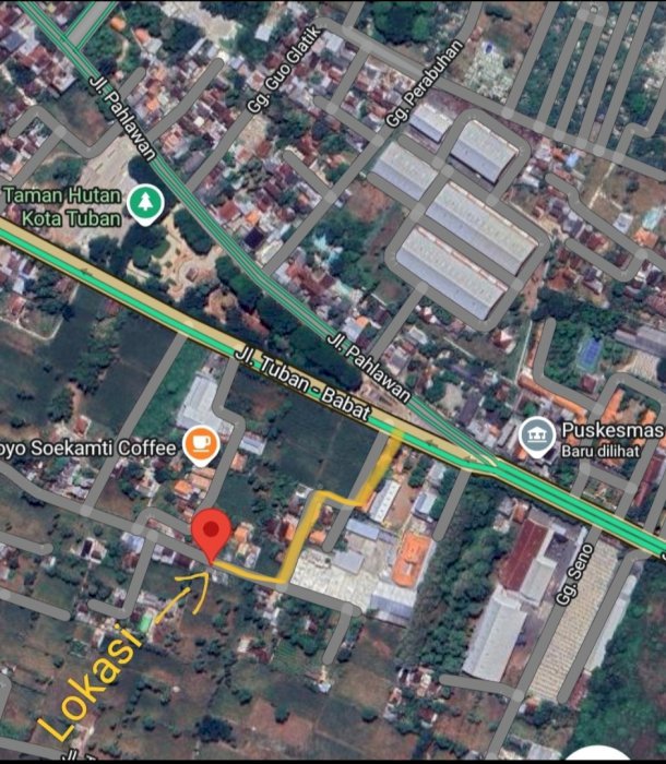 Rumah sangat strategis 200 m dr Taman Kota Tuban bebas banjir