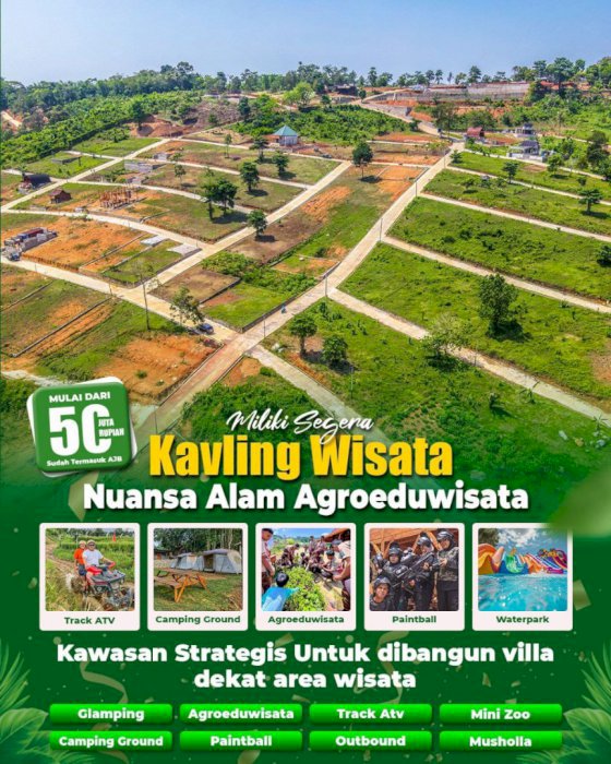 DIJUAL TANAH MURAH DEKAT TEMPAT WISATA DI BOGOR