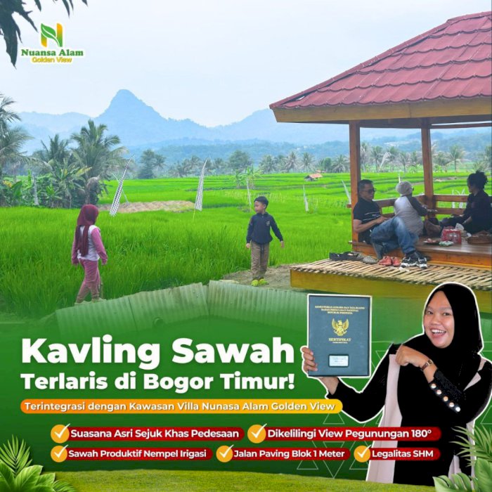 DIJUAL KAVLING SAWAH PRODUKTIF DI BOGOR
