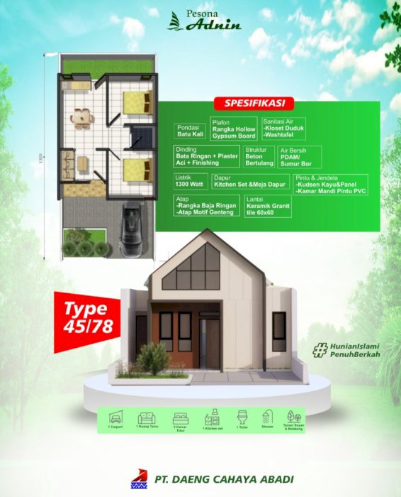 Perumahan Pesona Adnin Promo Februari 2025 harga mulai 85jt