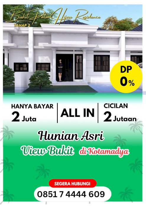 RUMAH BUKIT PALM HIJAU VIEW BUKIT DIJUAL MURAH DI BANDAR LAMPUNG