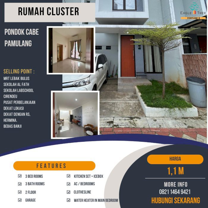 Dijual Rumah di dalam Cluster Pamulang