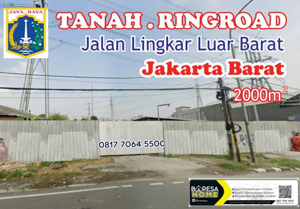 Tanah RING ROAD JAK-BAR .LT2000 m2 Legalitas SHM Lokasi Strategis