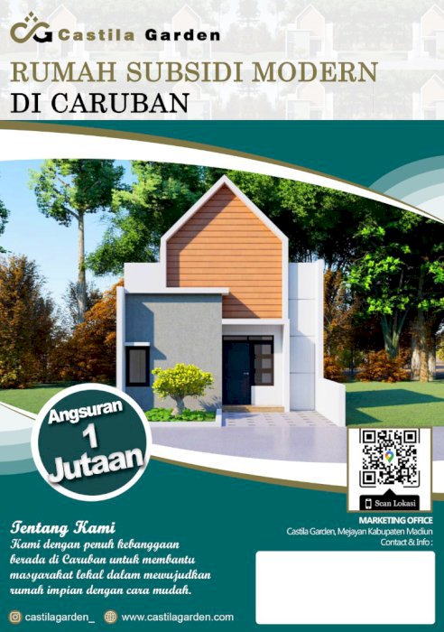 Rumah subsidi siap huni madiun Gratis semua biaya,ready Taman & garasi