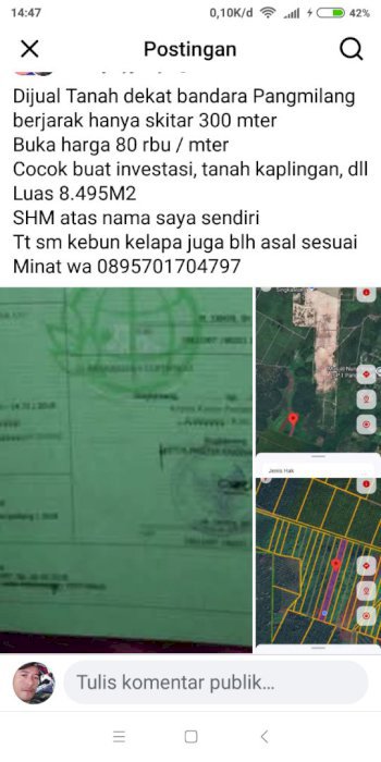 Di jual tanah dekat bandara Pangmilang singkawang kalimantan barat
