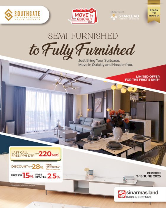Apartemen Full Furnished Lokasi Strategis Di Jakarta Selatan