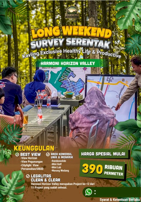 jual cepat tanah kavling strategis untuk invest daerah sukamakmur