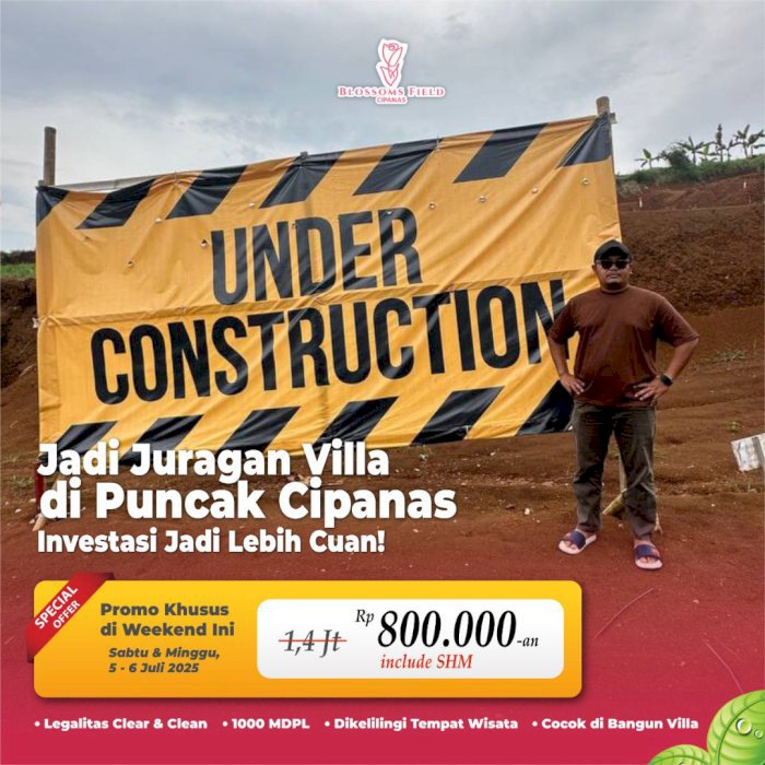 Tanah kavling strategis area puncak cipanas cocok untuk bangun villa