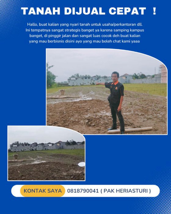 DIJUAL CEPAT TANAH STRATEGIS UNTUK USAHA DAN SEBAGAINYA