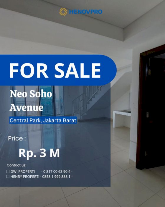 Investasi terbaik Dijual Cepat Neo Soho Avenue Semi Furnish City View