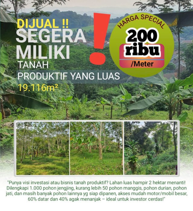 Dijual tanah cocok untuk investasi Pondok salam Purwakarta