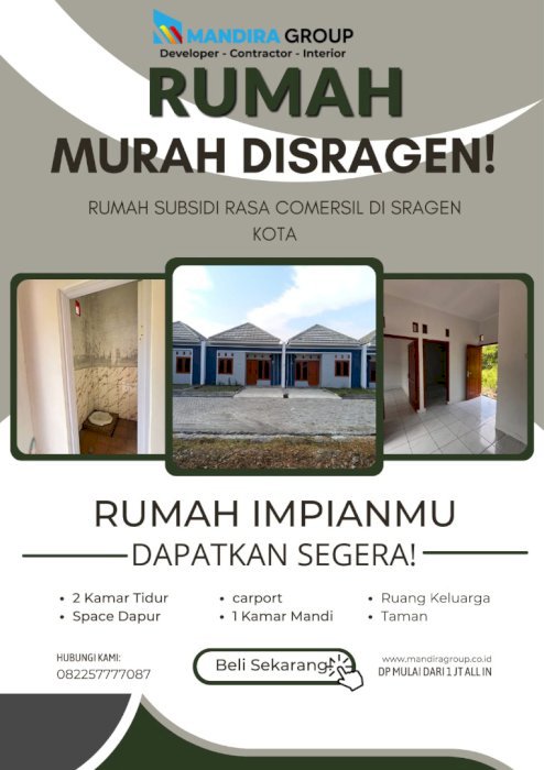 Rumah subsidi dp 1 jt all in sragen