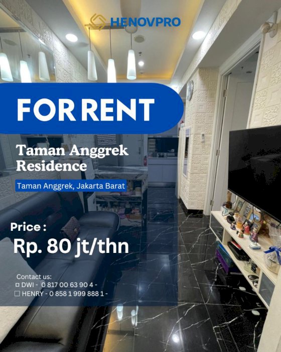 Pool View BRAND NEW Taman Anggrek Residence Unit 1BR FF