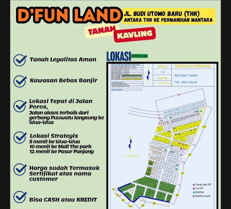 Di Jual Tanah Kavling Murah Strategis Di Kota Kendari
