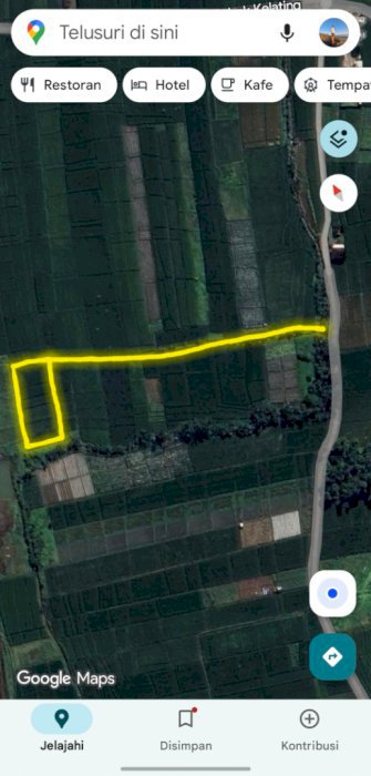 Tanah Strategis 20 Are Zona Kuning Dekat Pantai Kelating. 081936383307