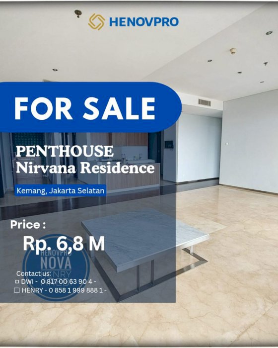DIJUAL DIBAWAH NJOP Unit PENTHOUSE Nirvana Residence Kemang