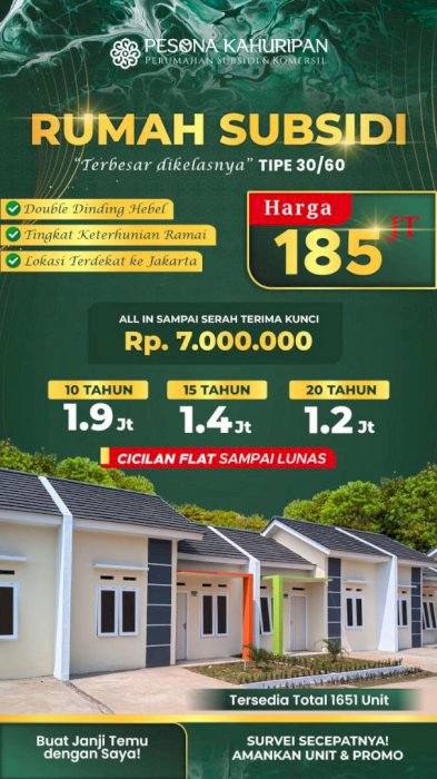 Rumah Cicilan Flat 1 Jt an
