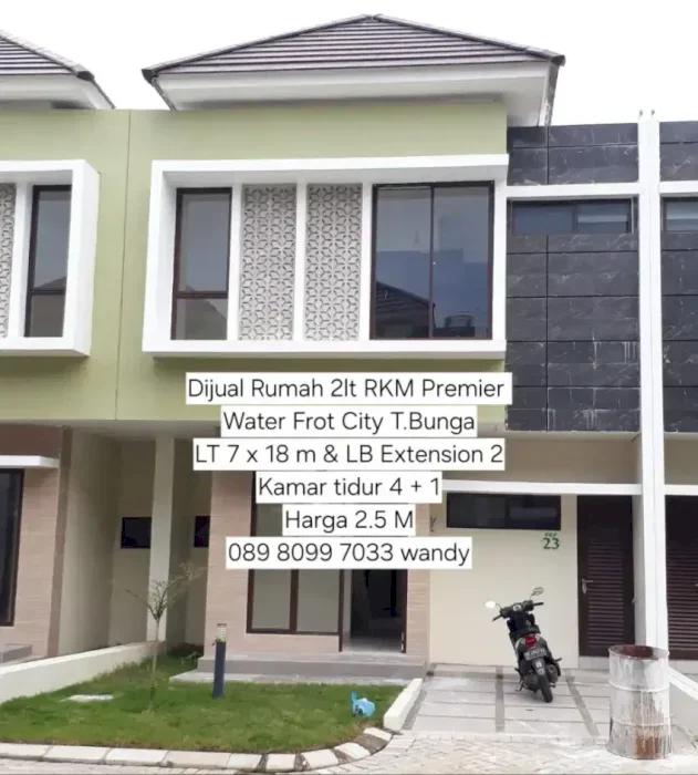 Dijual Cepat Rumah 2 lt RKM Premier Water Front City jl.Metro T.Bunga