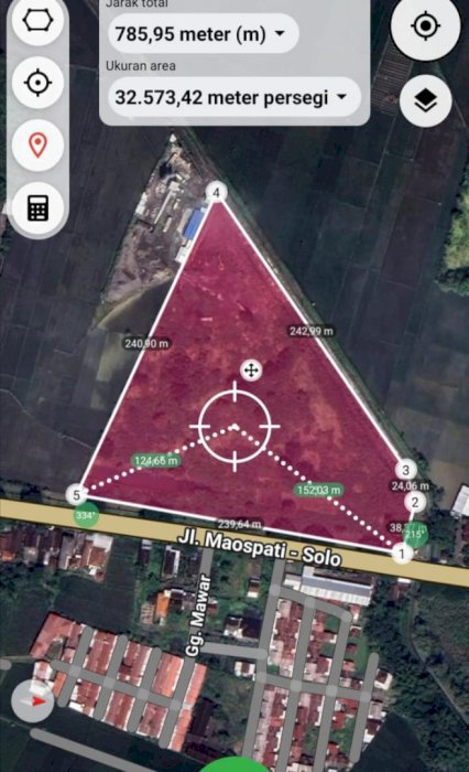 Tanah Pekarangan Zona Industri Ngawi Jawa Timur