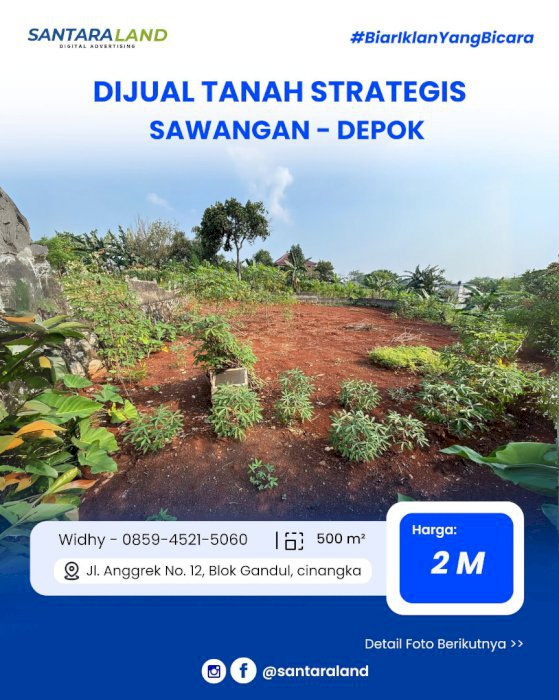 Dijual Tanah Strategis di Depok – Luas 500 m² Siap Bangun