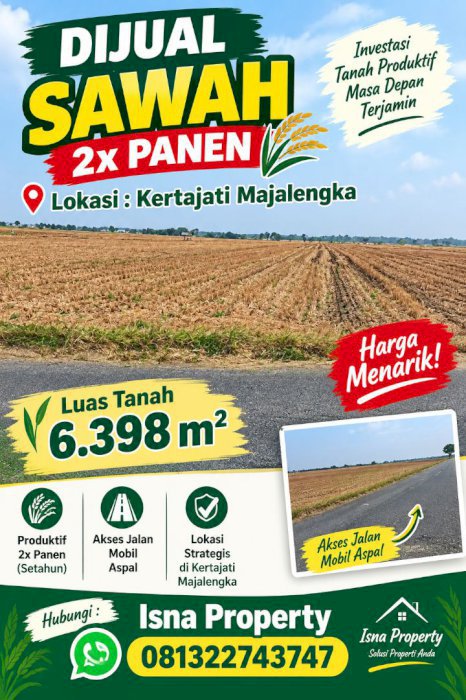 Dijual sawah di Kertajati majalengka