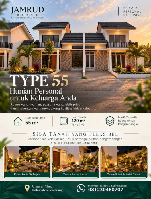 Rumah Baru Type 55/120 Jamrud Residence Ungaran Timur - Semarang / SHM