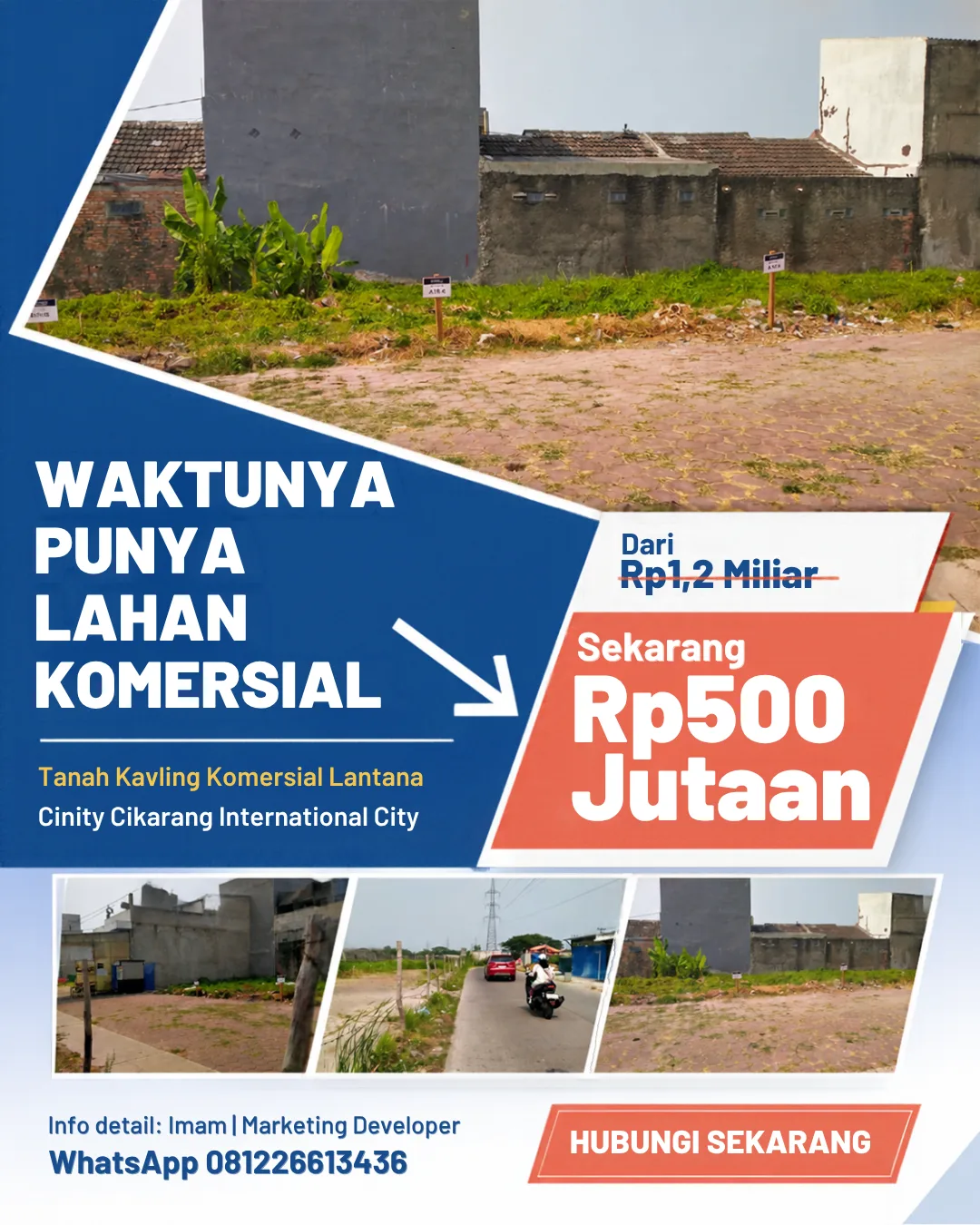 Jual Tanah Komersial lokasi strategis di Cinity Cikarang Bekasi