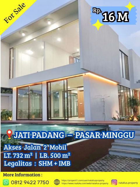 Dijual Rumah Jati Padang Modern Tropical Lokasi Strategis Akses 2Mobil