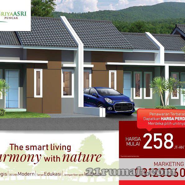 Rumah luas bangunan 29, luas tanah 72, di Griya Asri Pumcak