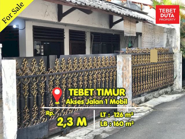 Dijual Cepat Rumah Tebet Timur Lokasi Dekat Taman Nyaman Jalan 1 Mobil