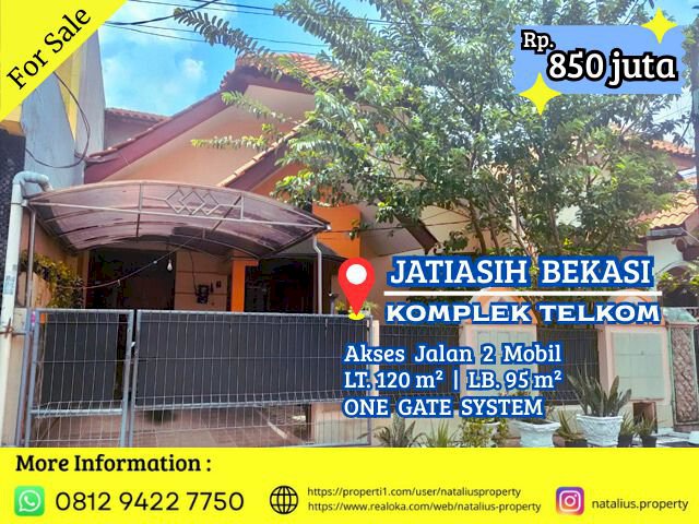 Dijual Rumah Komplek Jatiasih Bekasi Lokasi Strategis Jalan 2 Mobil