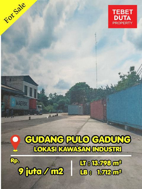 Dijual Cepat Gudang di Kawasan Industri Pulo Gadung Jakarta Timur