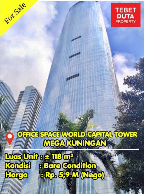 Dijual Office Space World Capital Tower CBD Mega Kuningan Luas 118m²