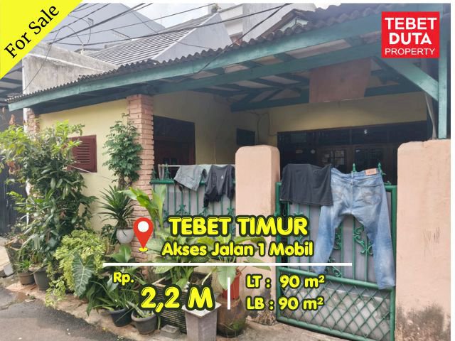 Dijual Cepat Rumah Tebet Timur Lokasi Strategis Nyaman Jalan 1 Mobil