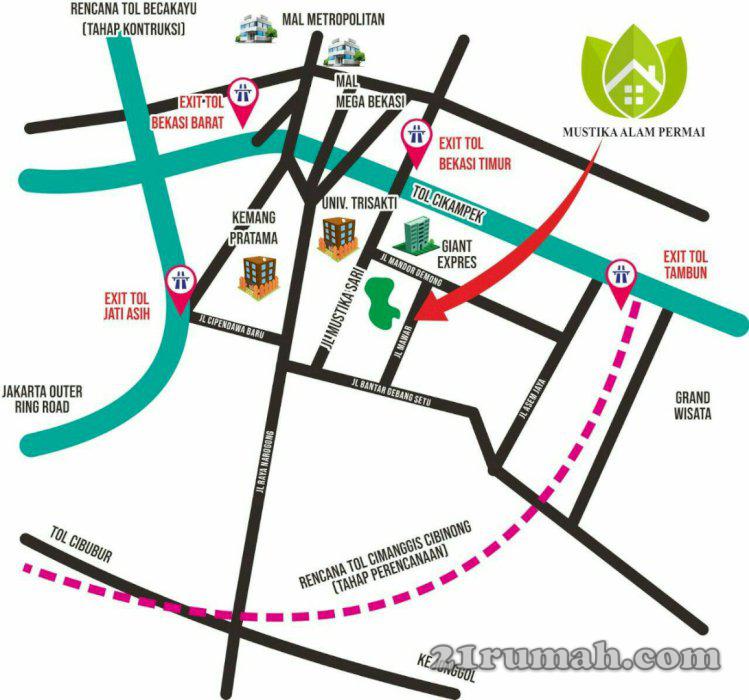 Rumah Murah 2 Lantai di Mustika Jaya di Kota Bekasi