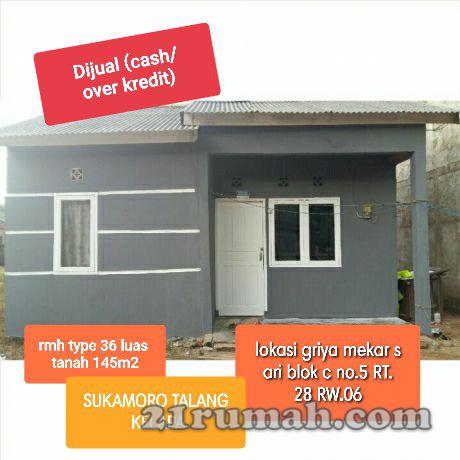 Dijual (cash/over kredit) rmh type 36 luas tanah 145m2