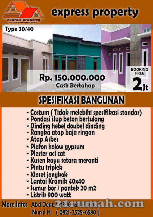 Rumah murah hanya 150 juta bisa cash bertahap 