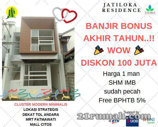 Rumah Cluster Asri,1Km dari Tol Andara