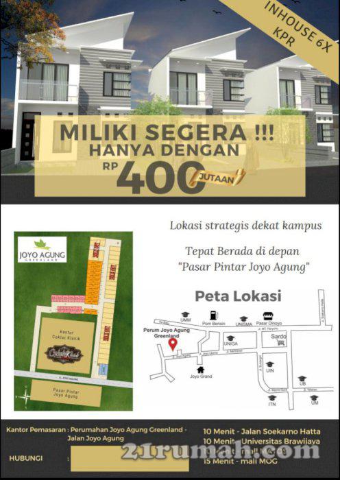 Hunian baru dan termurah di lowokwaru malang