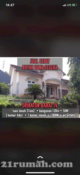 Dijual Cepat Rumah di Srikaton Semarang