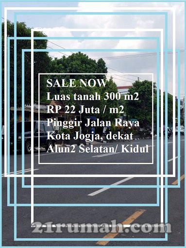 Tanah Kota Yogya Tepi Jalan Raya 21,9 jt/m2