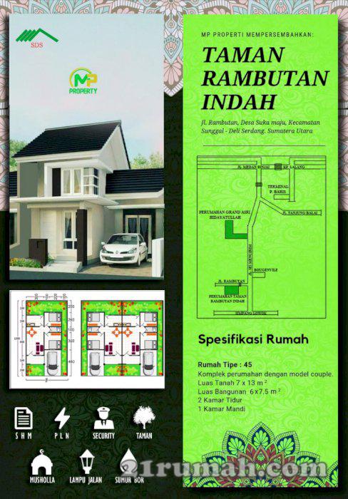 Jual perumahan type 45 dijual cepat karna butuh uang