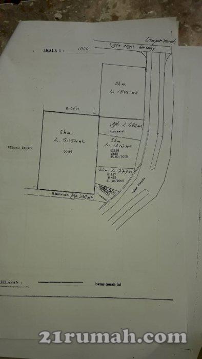 Tanah di Jalan Raya Utama Pemda Tigaraksa Tangerang
