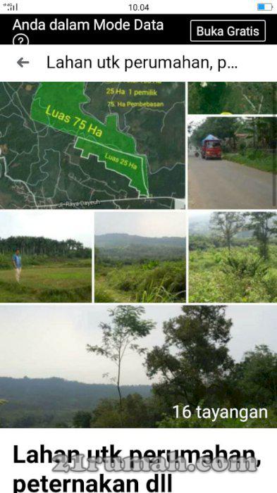 Dijual lahan kosong untuk perumahan dan peternakan