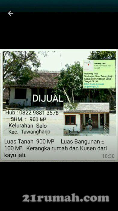 Rumah dijual beserta kebun jati