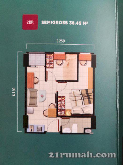 Apartemen Ayodhya 2BR Dijual Cepat