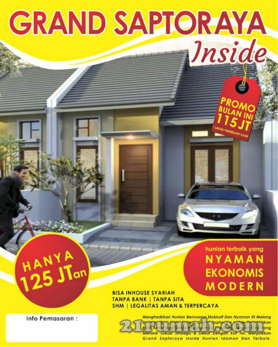 Rumah Murah Syariah di Grand Saptoraya Inside Pakis  Malang