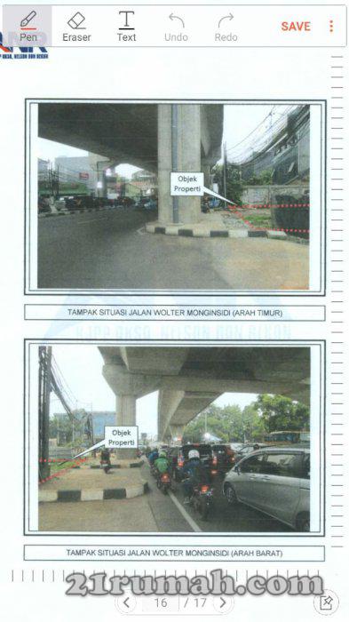 Tanah di jalan raya Wolter Monginsidi Kebayoran Baru