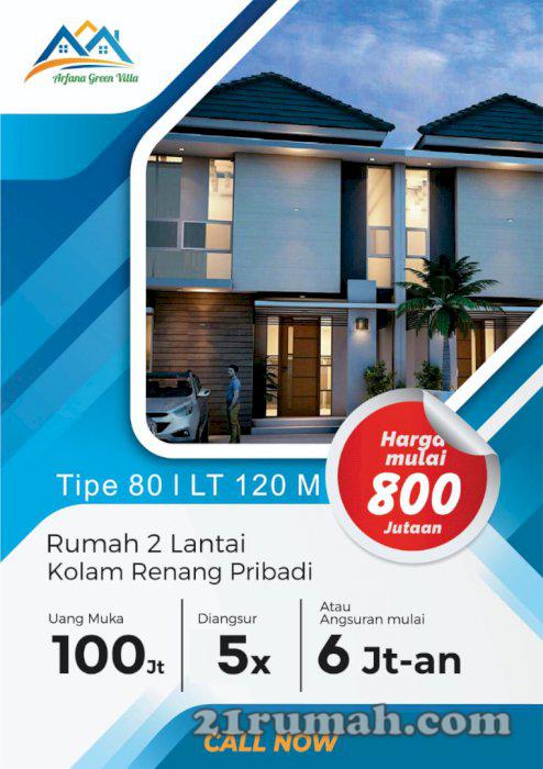 Rumah siap bangun modern 2 lantai dengan kolam renang pribadi ngaliyan semarang